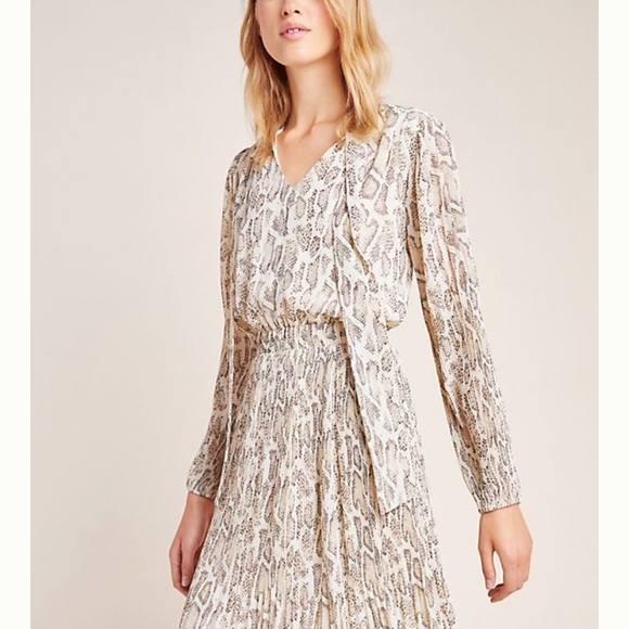 Anthropologie Olivia Snake-Printed Midi Dress NWOT - Picture 6 of 7